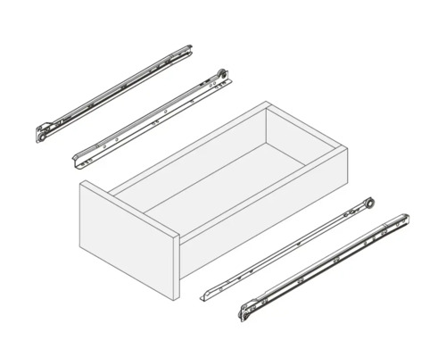 Desen cu un sertar cu șine de sertar