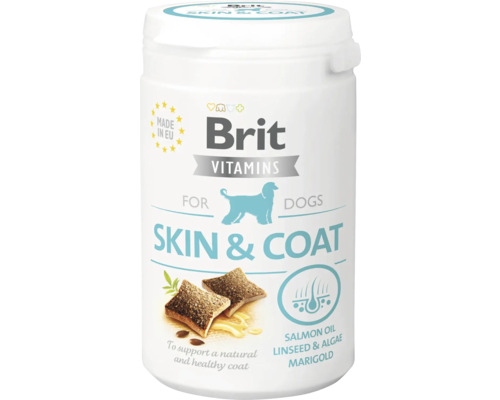Recompensă funcţională semi-umedă pentru câini Brit Skin & Coat 150 g Brit vitamine pentru câini, piele și blană, supliment alimentar