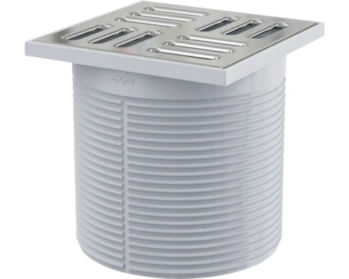 Sifon de pardoseală din plastic cu capac din oțel inoxidabil