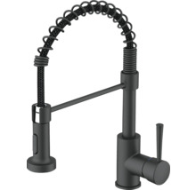 Baterie de bucătărie neagră cu arc spiralat