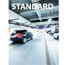 Rigolă polipropilenă Alca AVZ102-R103 1000x143x148 mm grătar oțel galvanizat scurgere verticală Ø110 mm și orizontală Ø 50/75 mm B 125