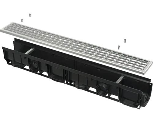 Set jgheaburi cu grilaj și șuruburi de fixare