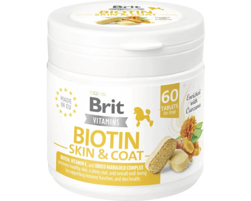 Supliment pentru caini Brit Vitamins Biotin Skin & Coat 60 tablete 120 g