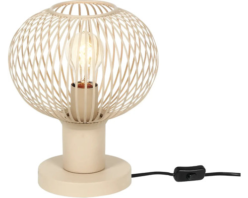 Lampă de masă cu abajur sferic din tije metalice