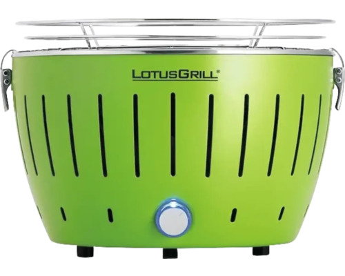 Grătar cu cărbuni portabil LOTUS GRILL S Ø 26 cm verde incl. geantă transport, baterii AA, cablu USB