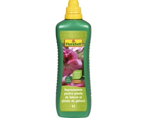 Fertilizant pentru plante balcon FloraSelf 1 l Îngrășământ lichid FloraSelf pentru plante de balcon și ghiveci, 1 litru