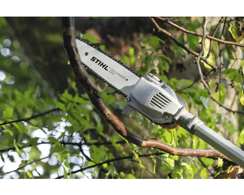 Drujba cu lanț Stihl tăind o ramură