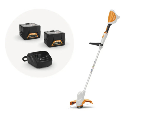 Trimmer cu acumulator cu doi acumulatori și încărcător