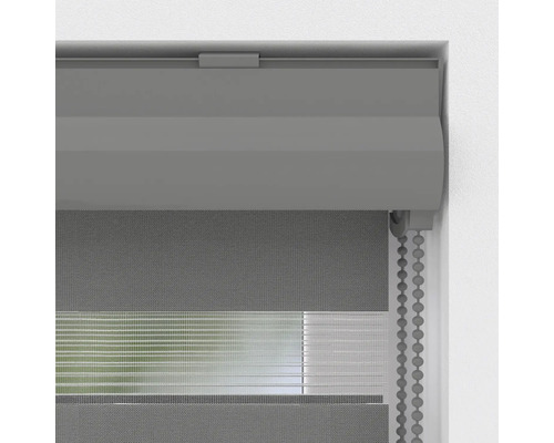 Rulou dublă gri pentru fereastră cu lanț