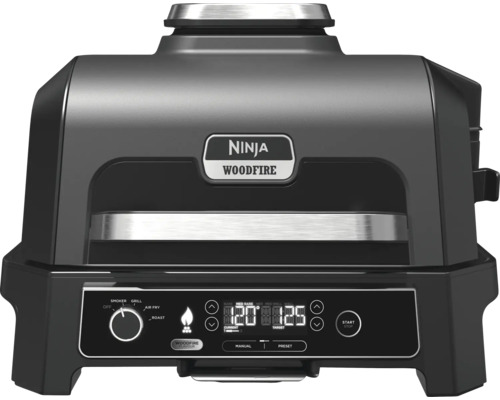 Grătar electric de exterior cu funcție de afumare Ninja Woodfire Pro XL 40°- 260°C 1,7 kW 4 funcții Grătar electric Ninja Woodfire cu panou de control