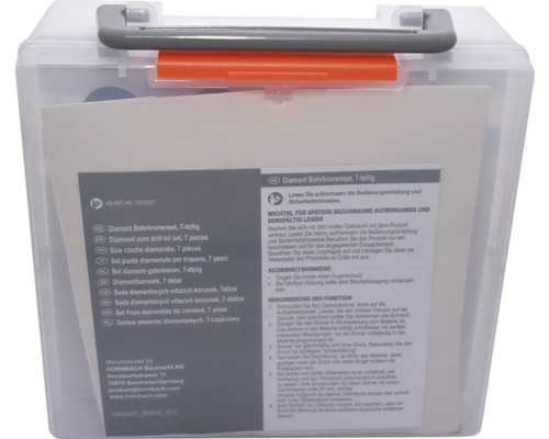 Set carote diamantate, 7 piese în cutie