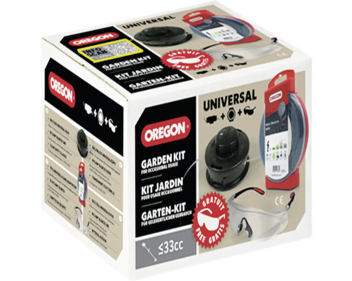 Kit universal Oregon pentru unelte de grădină cu cap de fir, fir și ochelari de protecție