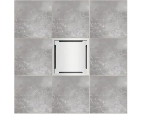 Cămin de vizitare încastrat în podea cu gresie pe podeaua unei băi