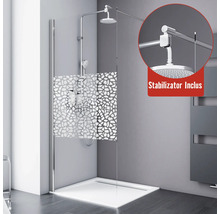 Duș Walk In Schulte Alexa Style 2.0, 90x190 cm, sticlă decor Terrazzo, profil cromat