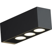 Lumină de perete LED neagră cu trei lumini