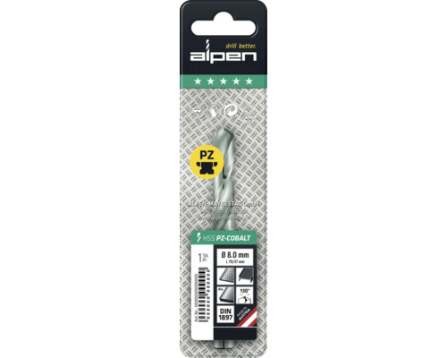 Burghiu Alpen HSS PZ-Cobalt, diametru 8.0 mm