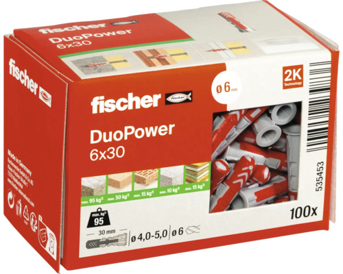 Dibluri Fischer DuoPower 6x30, pachet de 100 bucăți