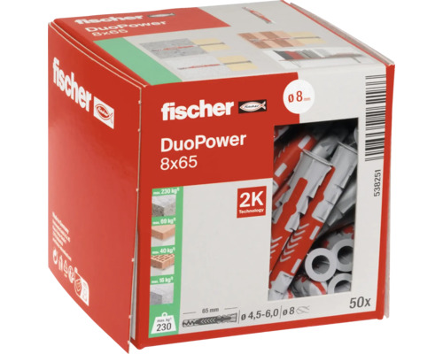 Diblu nylon Fischer 8x65 mm, set 50 bucăți | HORNBACH