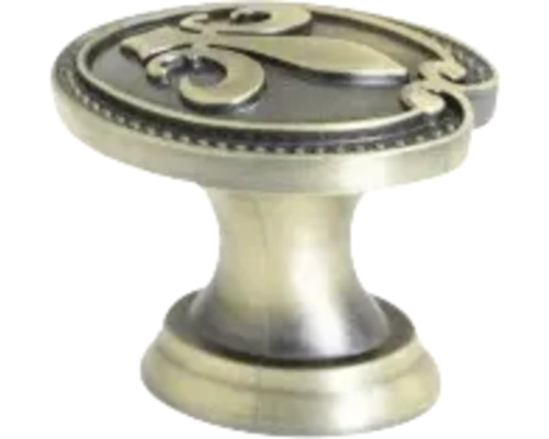 Buton de mobilă metalic cu motiv floral