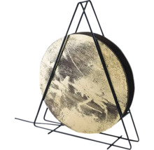 Disc decorativ rotund cu cadru metalic ca element decorativ