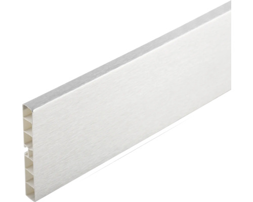 Plintă antistrop PVC pentru protecție blat bucătărie 3660x100x10 mm argintiu Profil de capăt din plastic