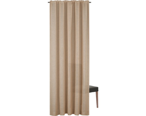 Cortină bej din material textil cu bandă de încrețire