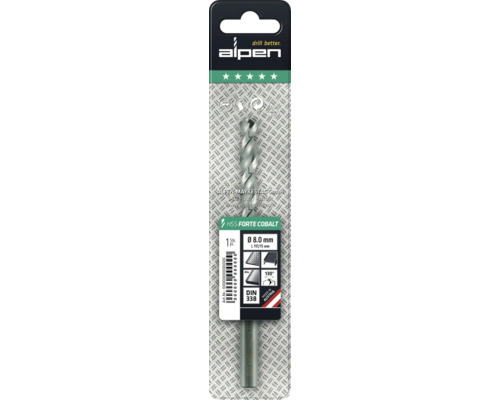 Burghiu Alpen HSS Forte Cobalt, diametru 8.0 mm