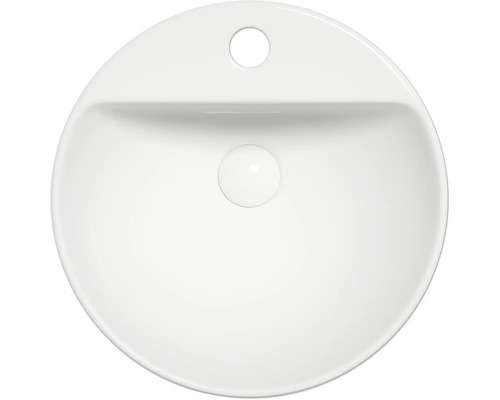 Vedere de sus a unei chiuvete ceramice rotunde