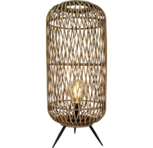 Lampă decorativă de podea cu împletitură de ratan și trei picioare pentru interior