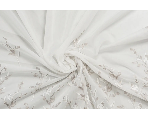 Material perdea alb cu model floral