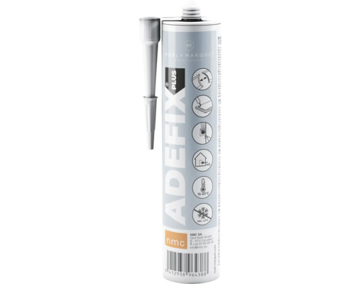 Adeziv de montaj Noël & Marquet Adefix Plus în cartuș cu duză inclusă.