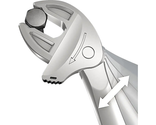 Cheie reglabilă cu săgeți care indică funcționarea