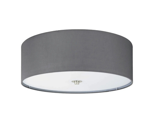 Plafonieră gri cu abajur din material textil