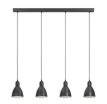Lumină suspendată cu patru lămpi din metal