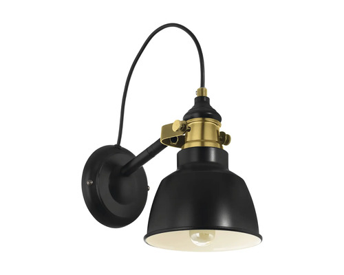Lumină de perete neagră cu detalii aurii
