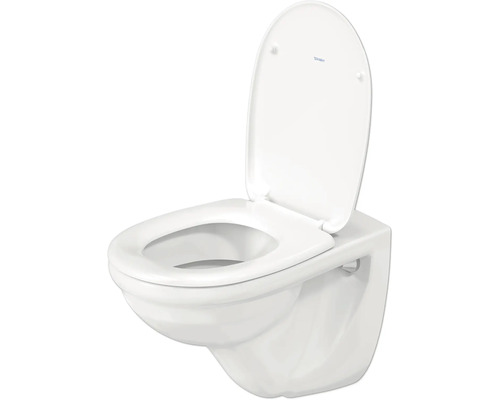 Vas WC suspendat cu spălare profundă, cu margine deschisă de spălare și capac WC