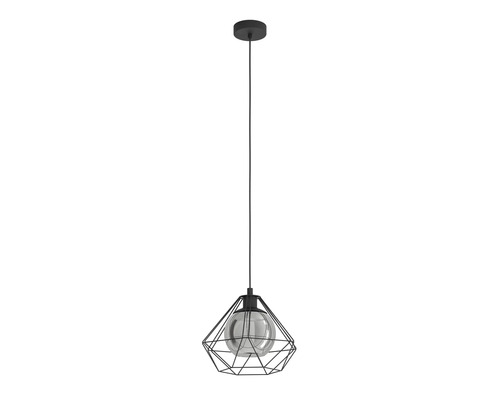 Lampa suspendată cu abajur geometric din sârmă metalică și bec rotund