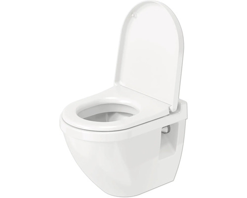 WC suspendat cu spălare profundă, cu margine deschisă și scaun de toaletă