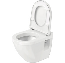 Vas WC suspendat cu spălare profundă, cu margine deschisă și capac WC