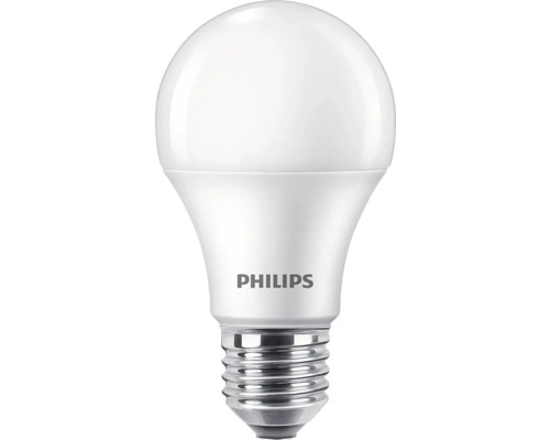 Set 2 becuri LED Philips E27 8W 806 lumeni, glob mat A60, lumină caldă