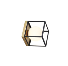 Lampa de perete cu cadru metalic geometric și bec rotund