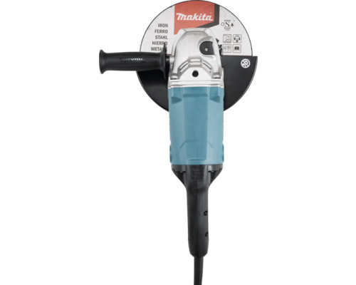 Polizor unghiular Makita cu disc de tăiere montat și mâner lateral