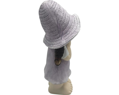 Figurină de grădină fată cu pălărie, decorațiune pentru exterior