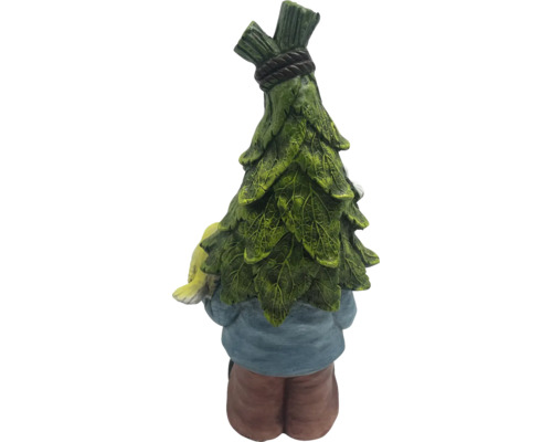 Gnom de grădină cu pălărie de frunze