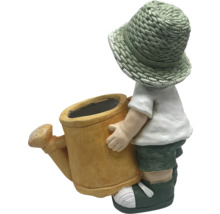 Figurină decorativă băiat cu stropitoare Lafiora H 40 cm verde