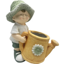 Figurină decorativă băiat cu stropitoare Lafiora H 40 cm verde