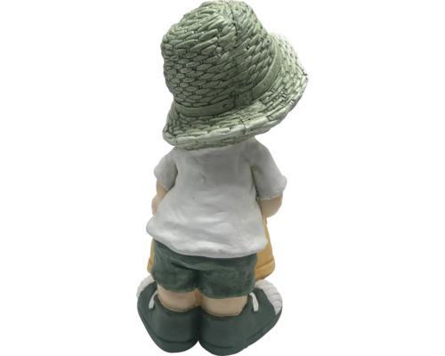 Figurină de grădină băiat cu pălărie, decorațiune de grădină