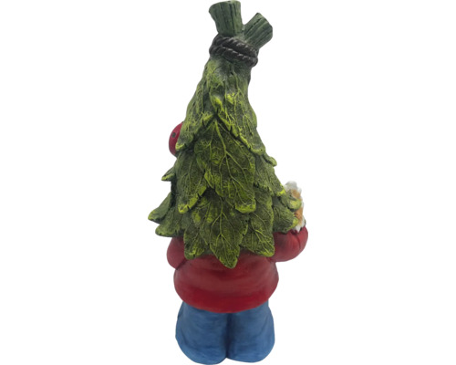 Figurină de grădină pitic cu pălărie de frunze