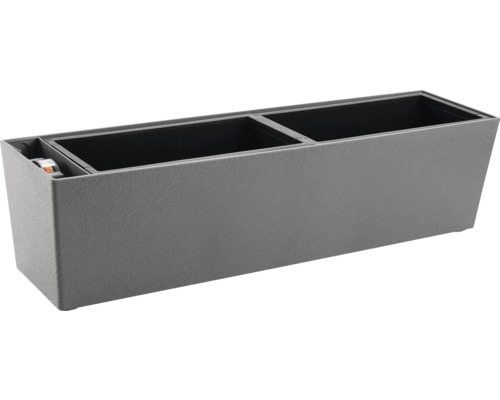 Jardinieră Supreme Stone, plastic, 74,5x19x19 cm, gri