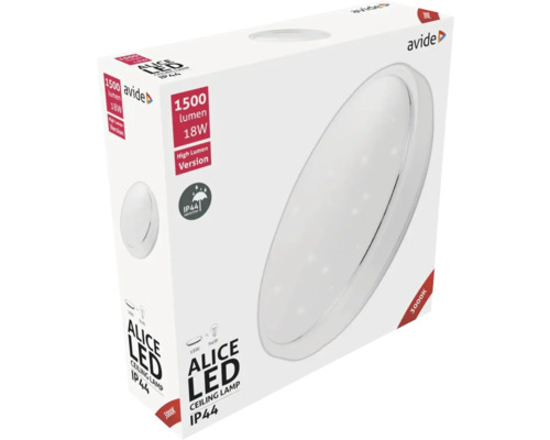 Ambalaj pentru plafonieră LED Avide Alice cu 1500 lumeni și grad de protecție IP44